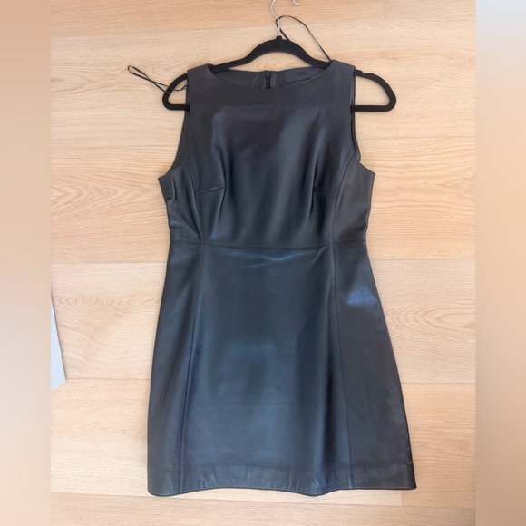 100% LEATHER SHORT DRESS ZW COLLECTION - Picture 4 of 5